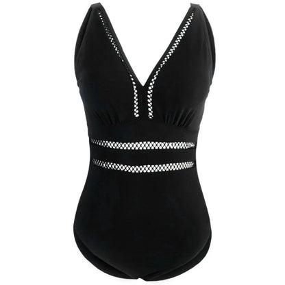 Jednoczęściowy strój kąpielowy z siateczką