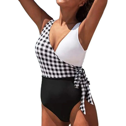 Jednoczęściowy strój kąpielowy z wiązaniem na boku