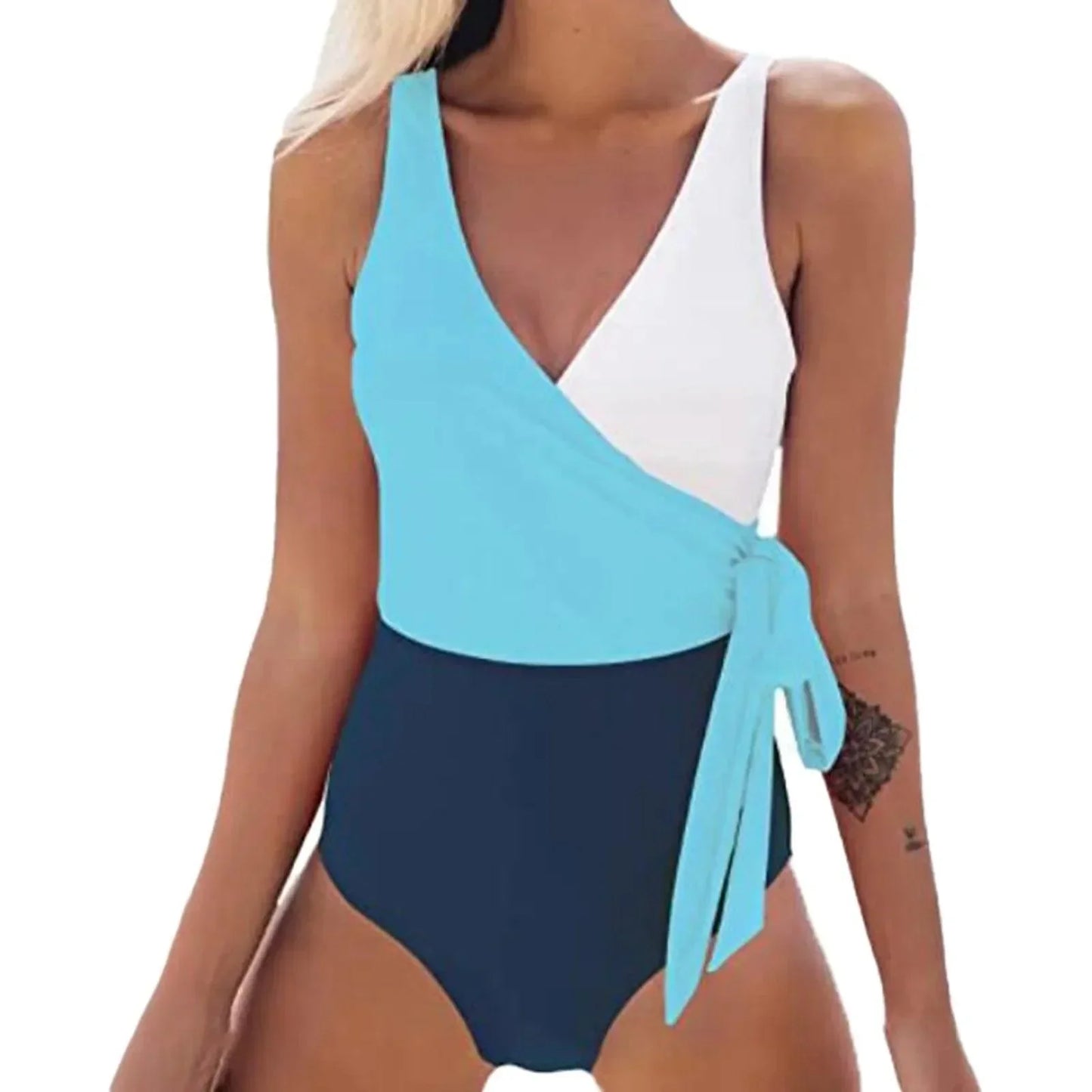 Jednoczęściowy strój kąpielowy z wiązaniem na boku