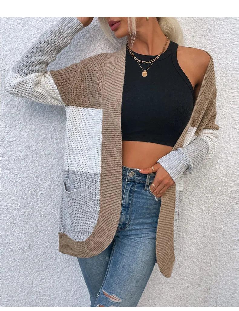 Kardigan damski z kieszeniami