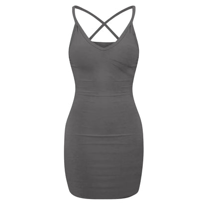 Klasyczna sukienka mini na ramiączkach