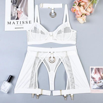 Komplet bielizny wieczorowej z siateczką