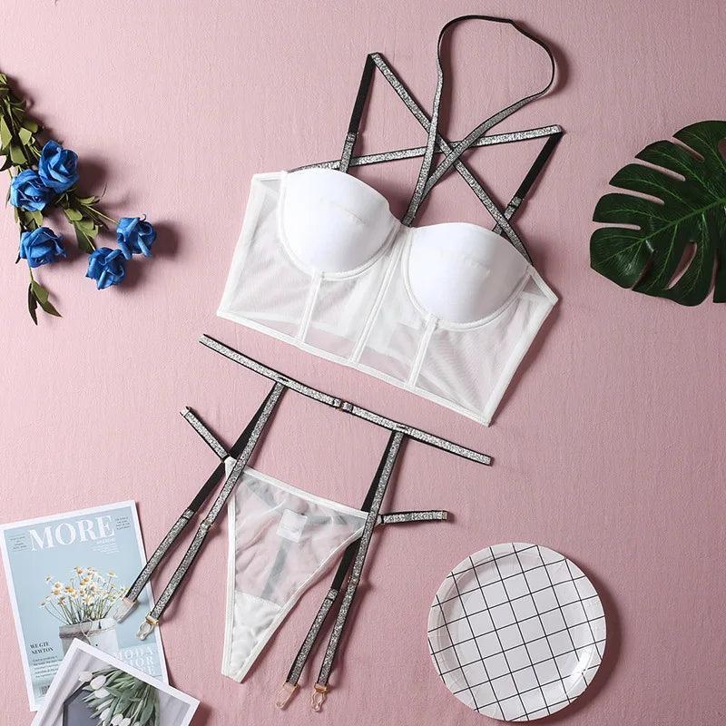 Komplet bielizny z cekinami