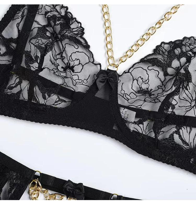 Komplet bielizny z łańcuszkami