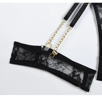 Komplet bielizny z łańcuszkami