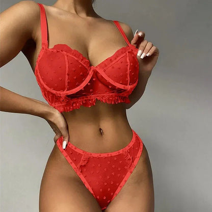 Komplet bielizny z serduszkami