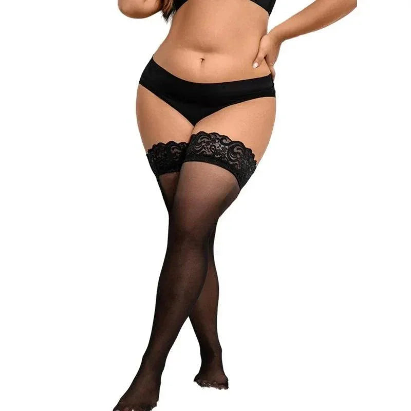 Koronkowe pończochy plus size