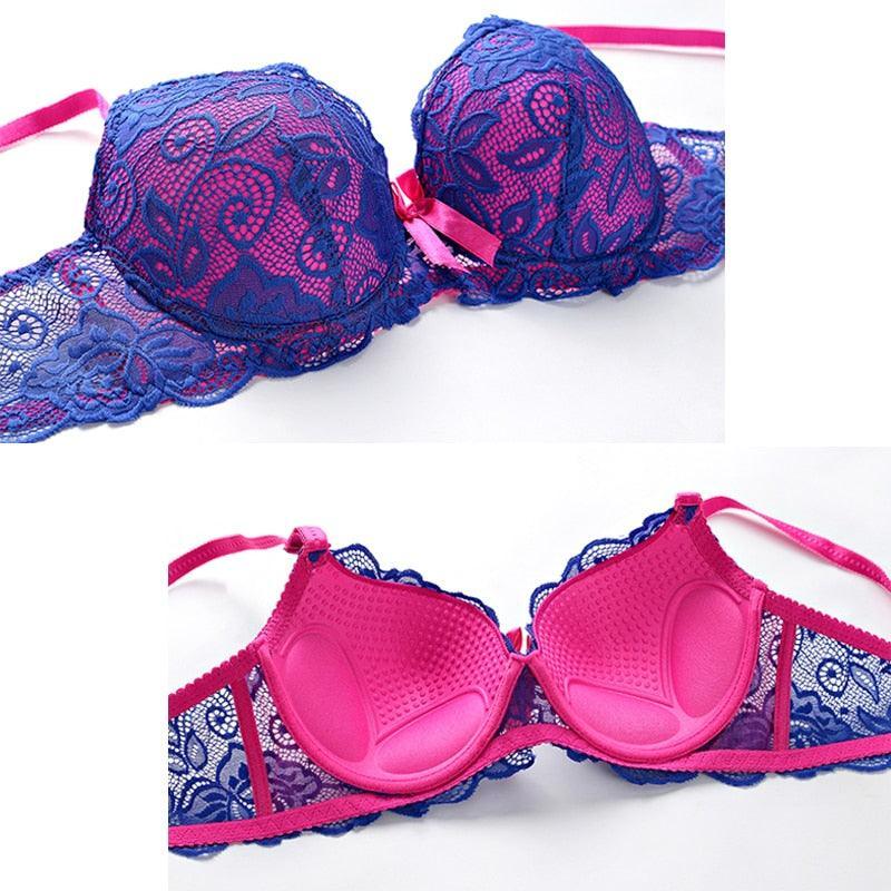 Koronkowy biustonosz Plus Size dwukolorowy