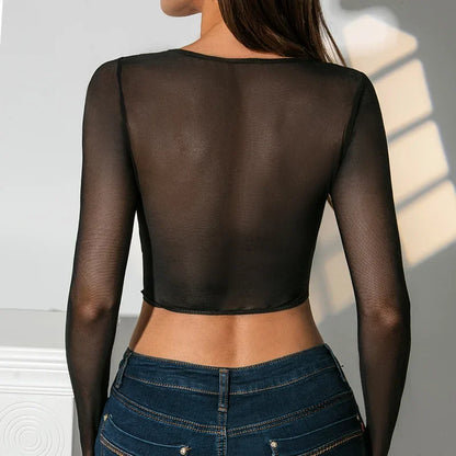 Koronkowy gorset z długim rękawem