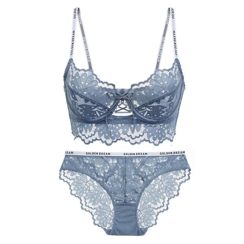 Koronkowy komplet bielizny z tasiemkami