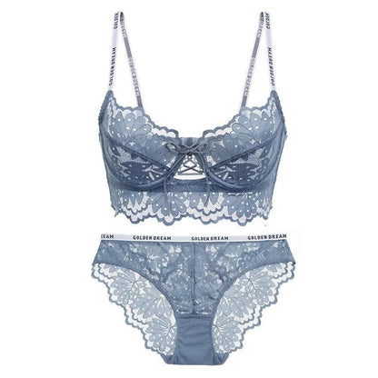 Koronkowy komplet bielizny z tasiemkami