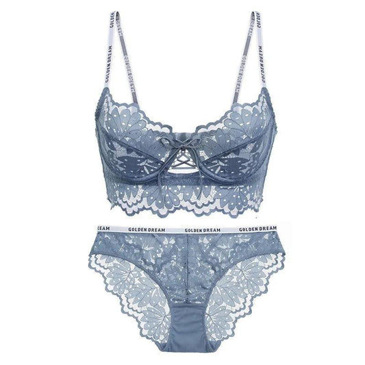 Koronkowy komplet bielizny z tasiemkami