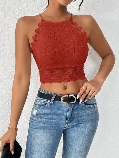 Koronkowy top na ramiączkach