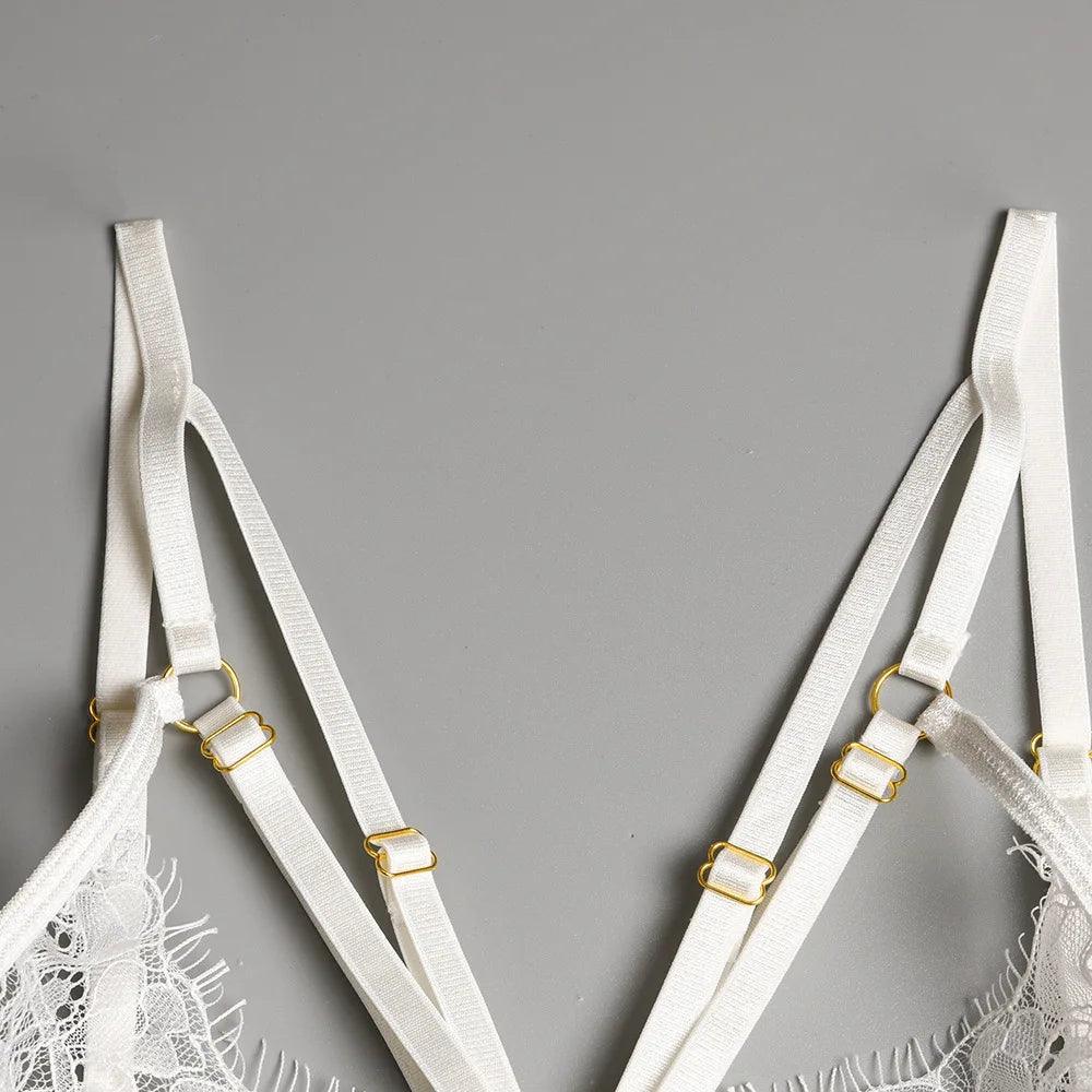 Koronkowy zestaw bielizny z paskami