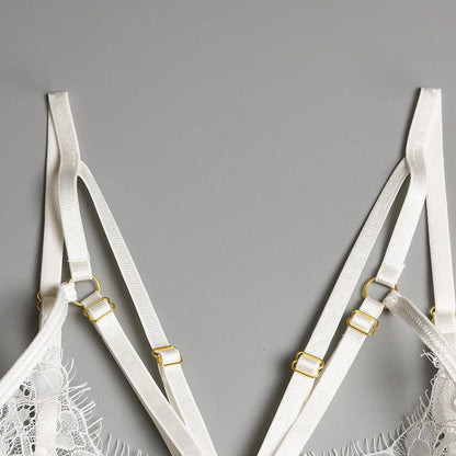 Koronkowy zestaw bielizny z paskami