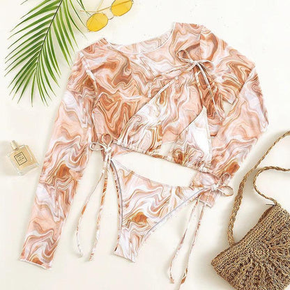 Kostium bikini z siateczkowym topem