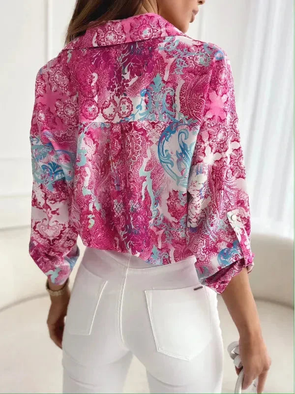 Koszula damska w kolorowe wzory