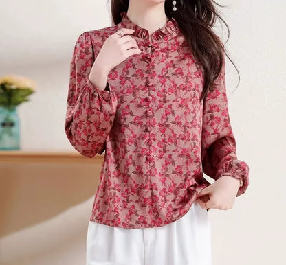 Koszula damska z ozdobnym kołnierzem