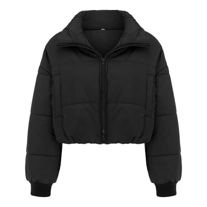 Krótka pikowana kurtka damska