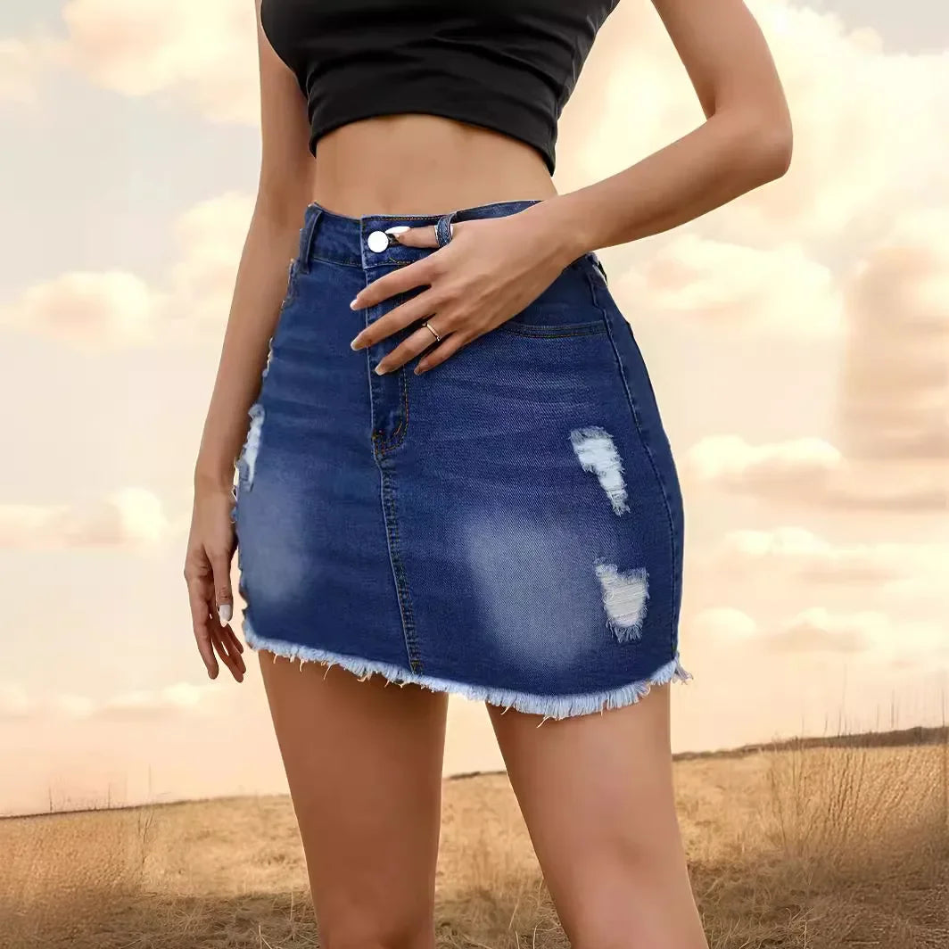 Krótka spódnica jeansowa