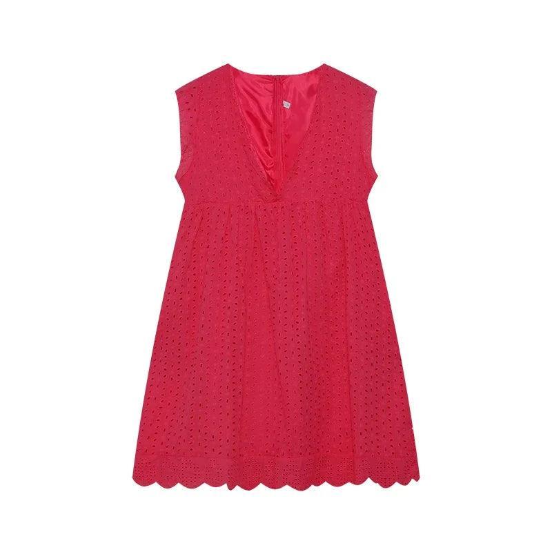 Krótka sukienka ażurowa