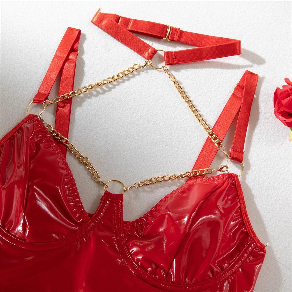 Lateksowy komplet bielizny