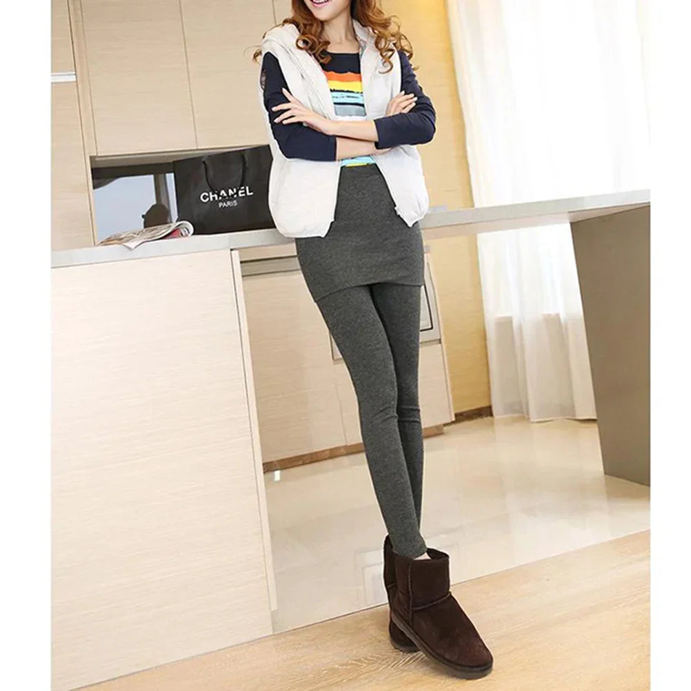 Legginsy domowe damskie ze spódnicą