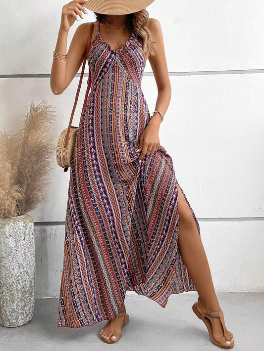 Luźna długa sukienka w stylu boho