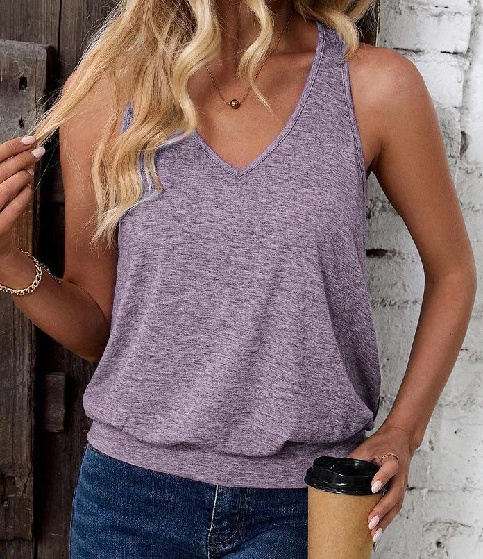 Luźny damski top bez rękawów