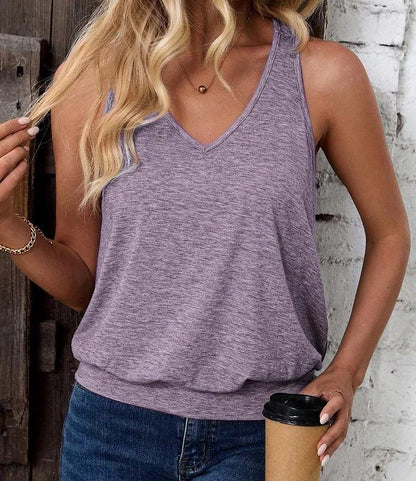 Luźny damski top bez rękawów