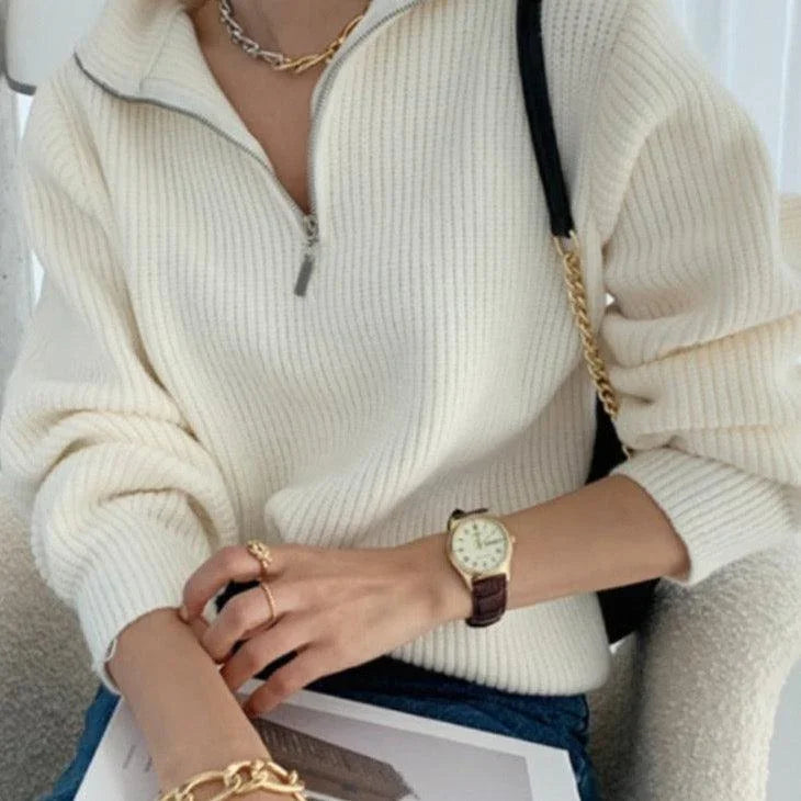 Luźny sweter z długim rękawem