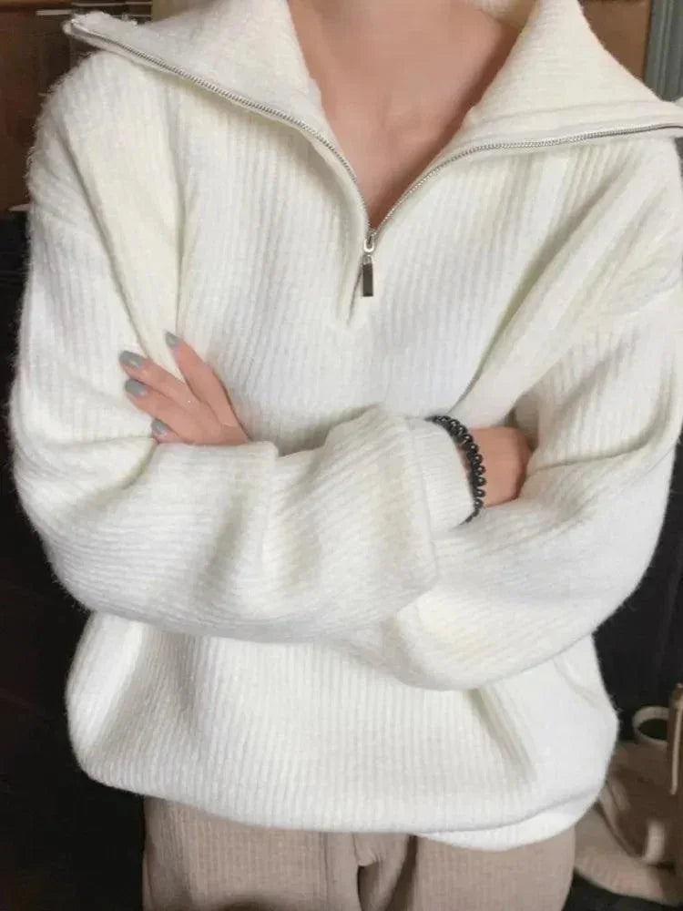 Luźny sweter z długim rękawem