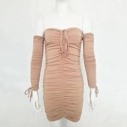 Marszczona sukienka z odkrytymi plecami