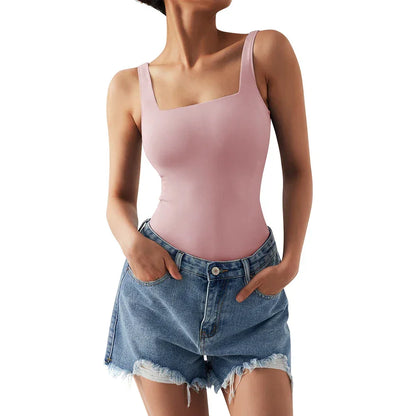 Modelujące body z kwadratowym dekoltem