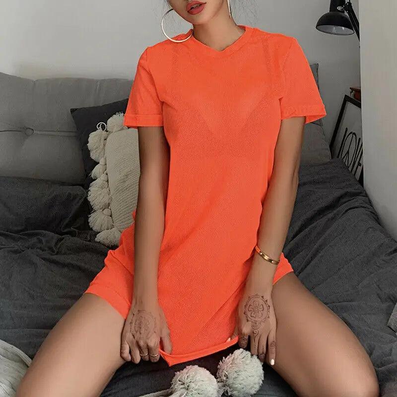 Neonowa sukienka plażowa