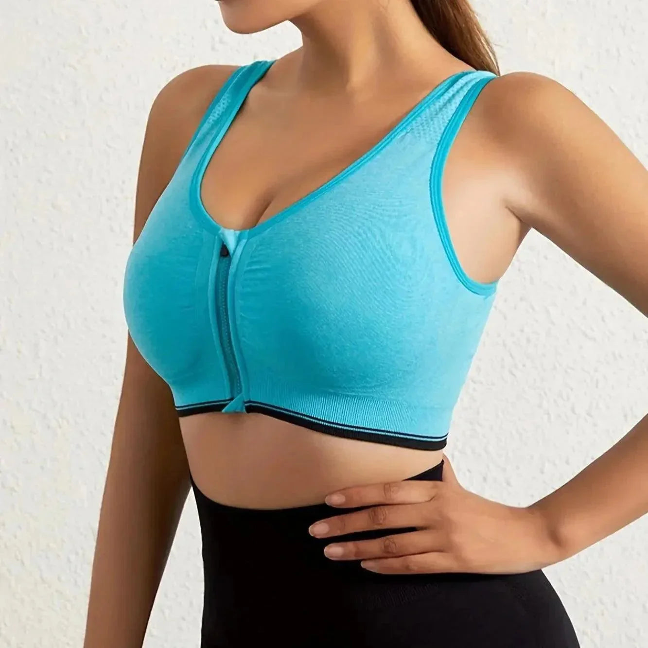 Oddychający biustonosz sportowy z zamkiem