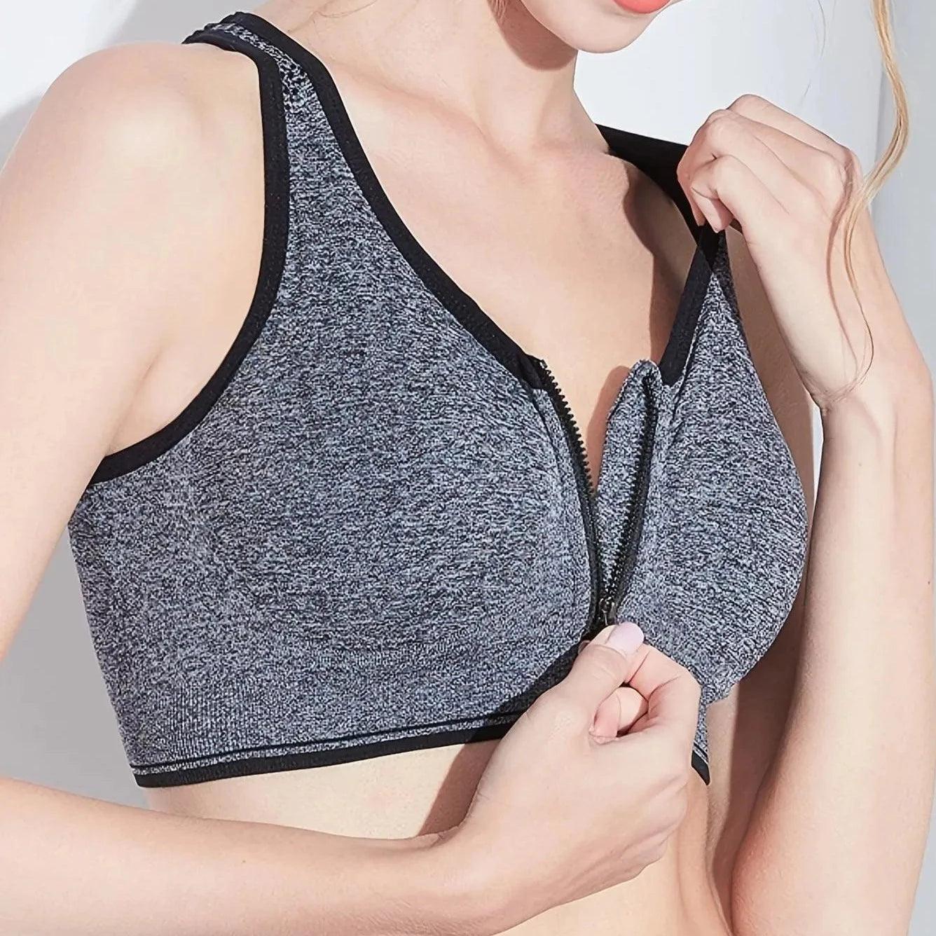 Oddychający biustonosz sportowy z zamkiem