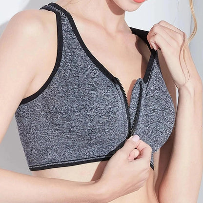 Oddychający biustonosz sportowy z zamkiem