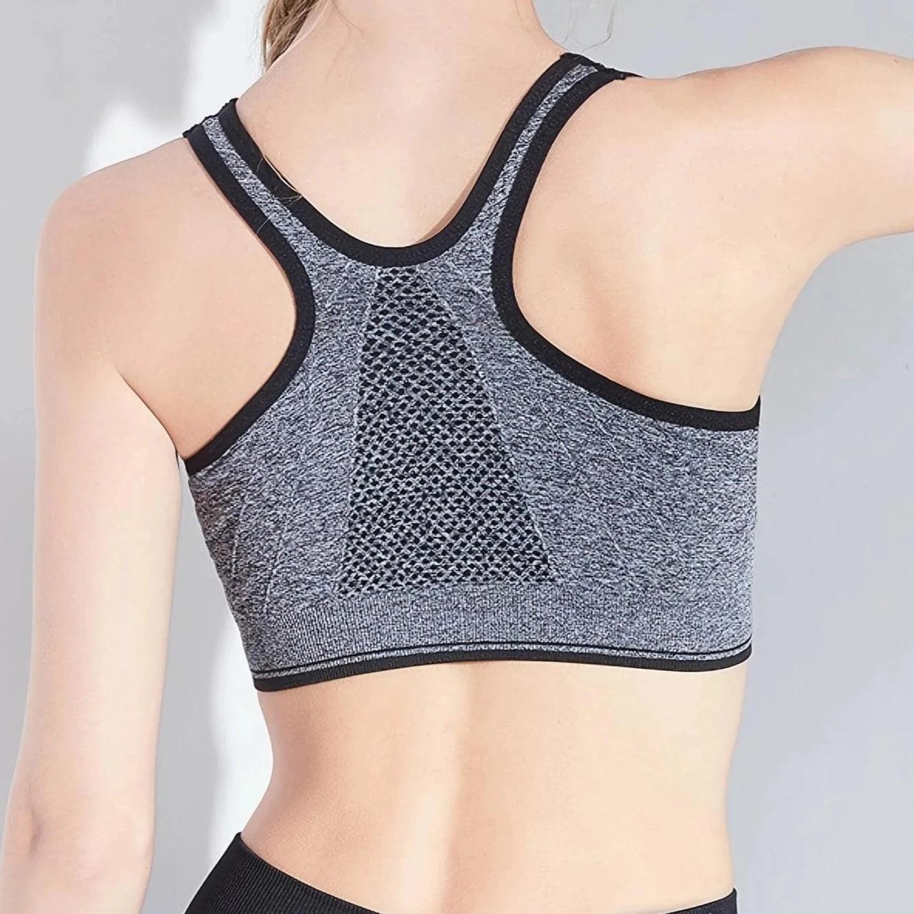 Oddychający biustonosz sportowy z zamkiem