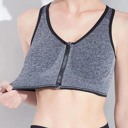 Oddychający biustonosz sportowy z zamkiem