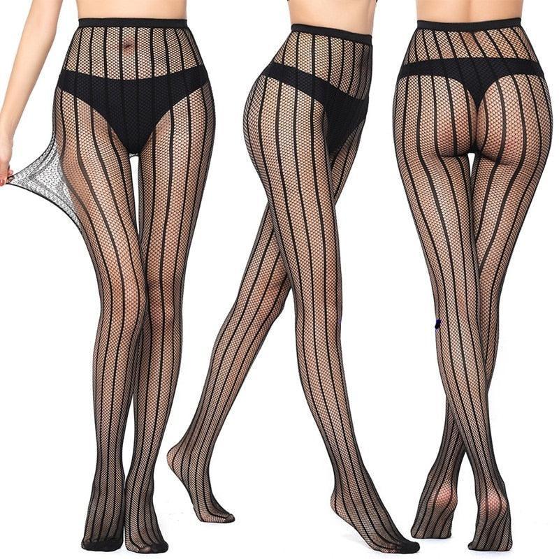 Ozdobne rajstopy z paseczkami