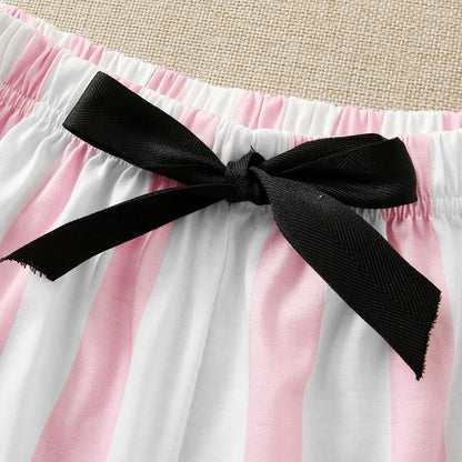 Piżama w paski z nadrukiem