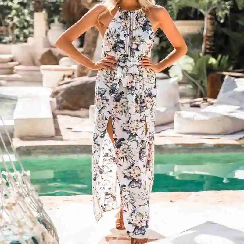 Plażowa sukienka w kwiaty