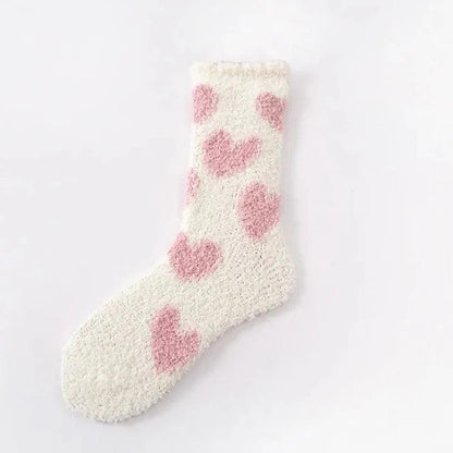 Pluszowe skarpetki w serca