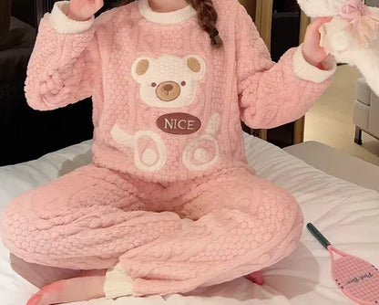Pluszowy komplet domowy damski