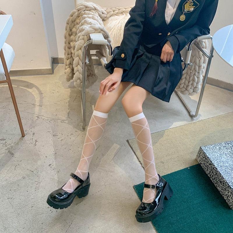 Podkolanówki w romby