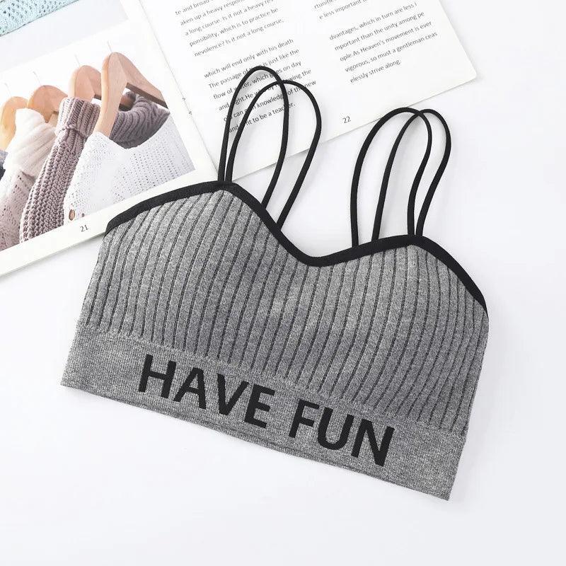 Prążkowany biustonosz sportowy