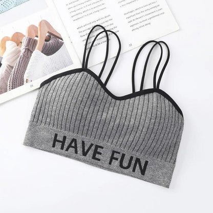 Prążkowany biustonosz sportowy