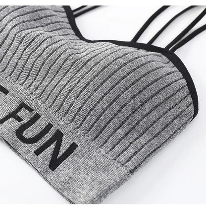 Prążkowany biustonosz sportowy