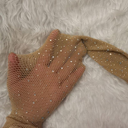 Rajstopy kabaretki z kryształkami